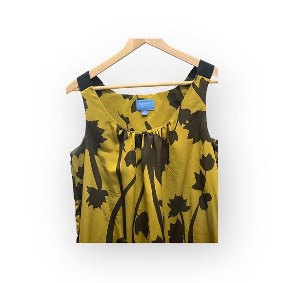 Simply Vera by Vera Wang Women's Sleeveless Green Brown Shift Dress SIZE 12 - Picture 2 of 6